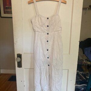 White Button Up Dress with Straps
